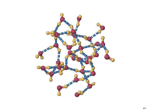 molecular model of water network picosecond dynamics 